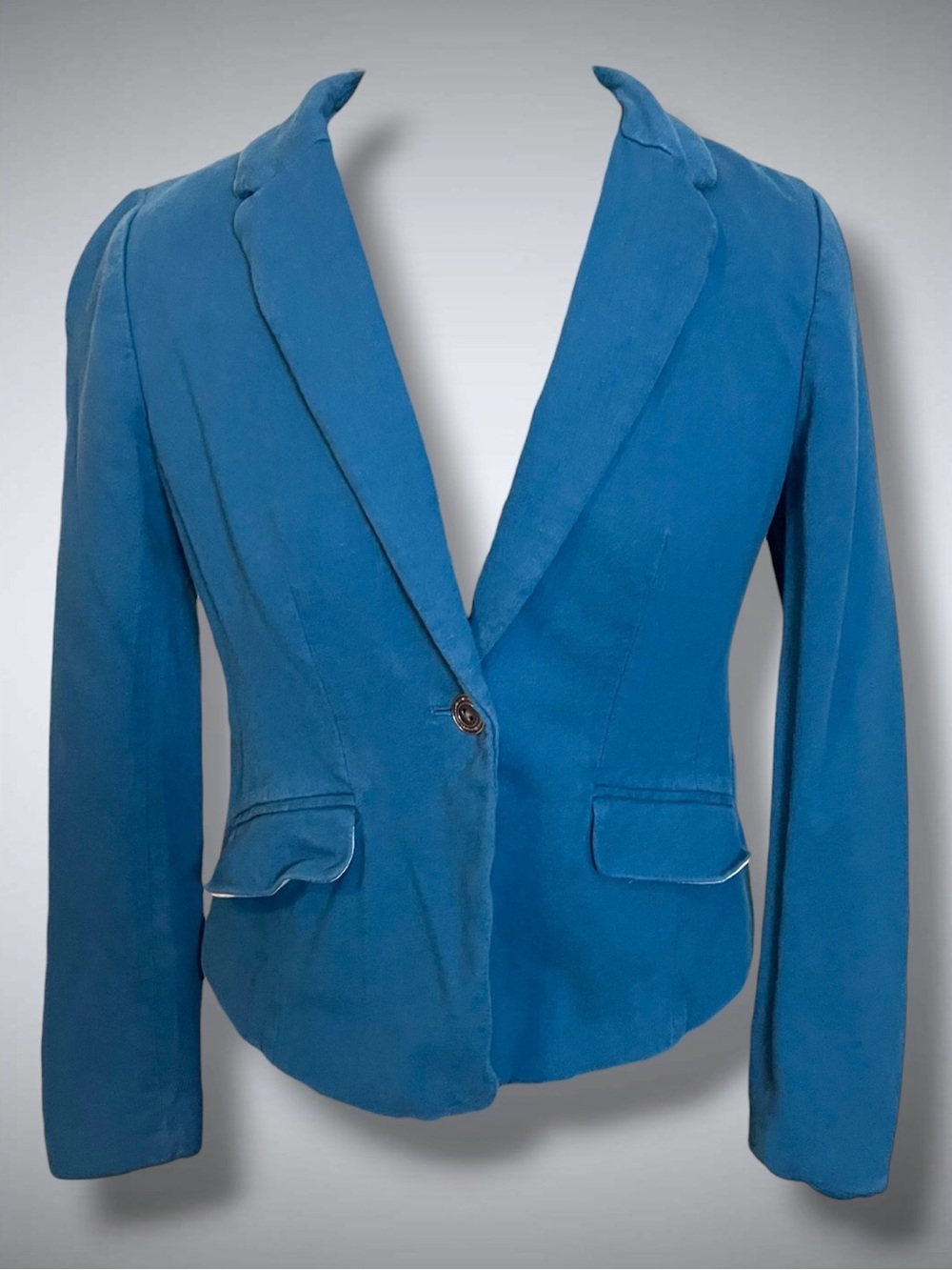 LOFT Teal-Blue Single-Button Tailored Blazer
